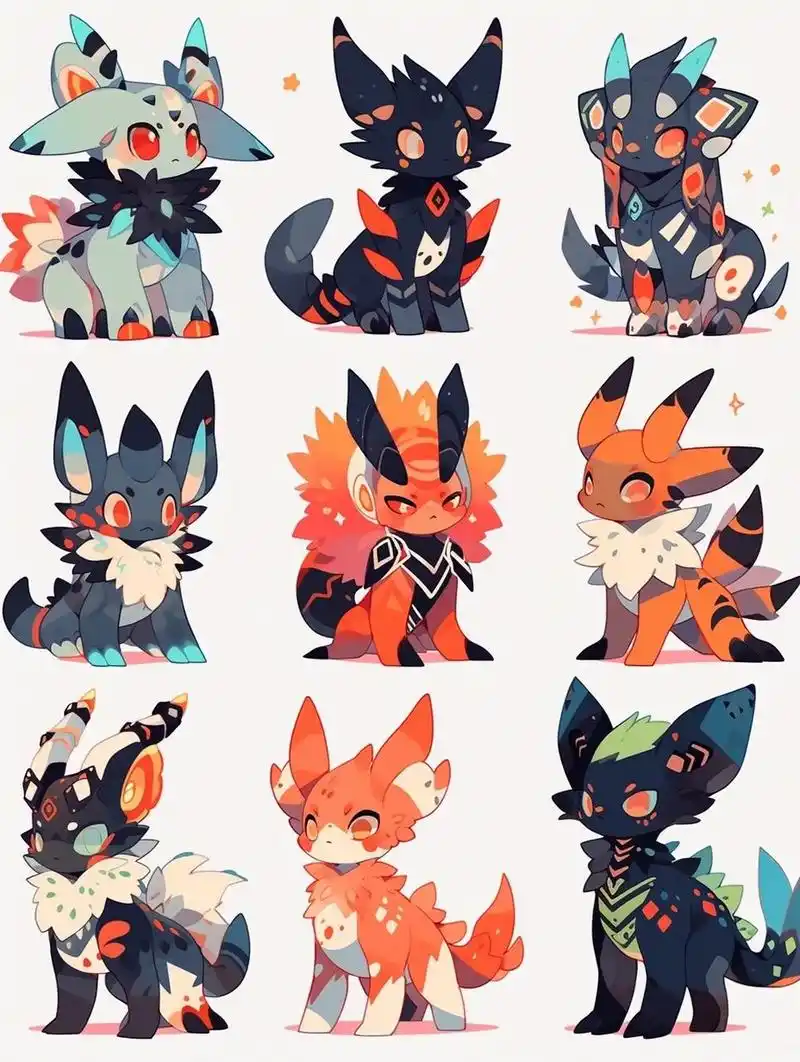 ai兽设素材 福瑞小兽 兽兽设计 qq兽 送设  可爱qq小福瑞 绘画素材无