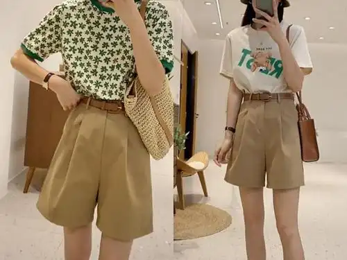 夏天我喜欢的穿搭:t恤 五分裤,简单又时尚!