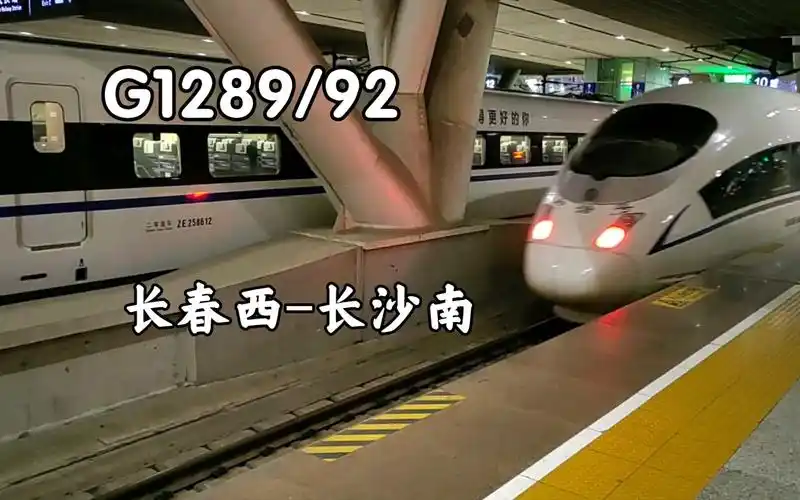 中国铁路crh380bg5585担当g12891292长春西长沙南武汉站出站