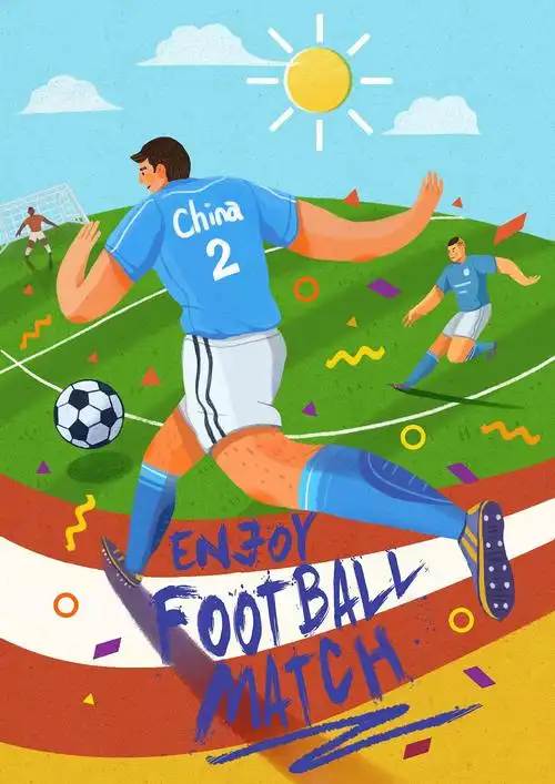 足球运动海报|插画|插画习作|wzf_fang - 原创作品 - 站酷 (zcool)