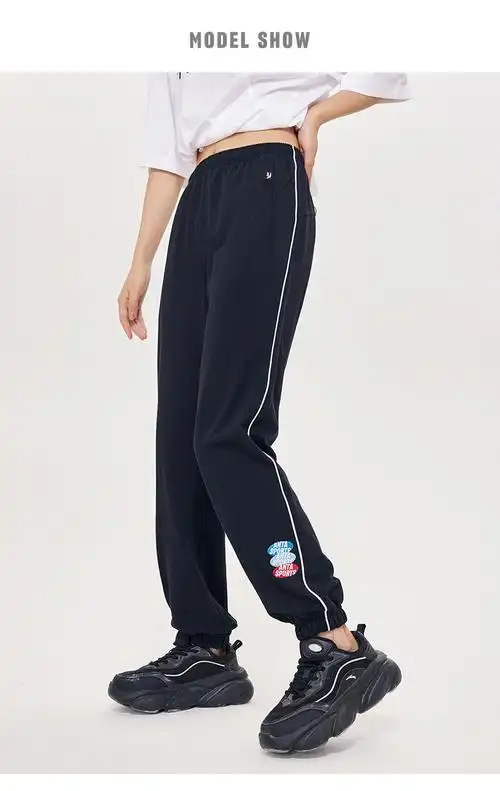 安踏运动裤女裤2022春季新款宽松收口束脚学生卫裤潮流舒适休闲裤官方