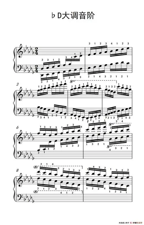 71d大调音阶(中央音乐学院 钢琴(业余)考级教程 7-9级)(1)_275_185