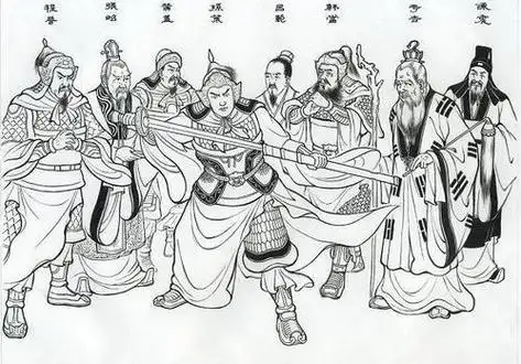 三国演义中的五虎上将简笔画