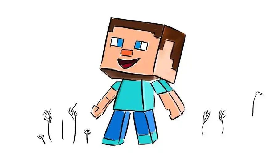 我的世界游戏漫画之玩家手绘一个卡通农夫角色