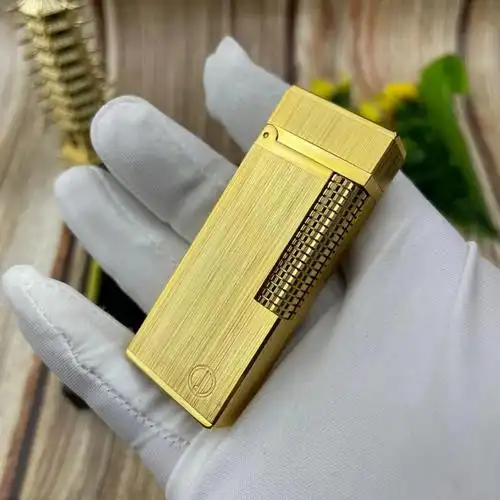 英国dunhill登喜路打火机铜贵金属朗声气体火石礼品男 雕刻金 火石