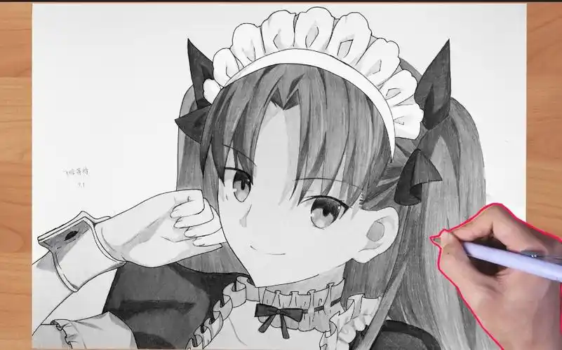 工科生也要画远坂凛!【手绘】380分钟画凛.《fate stay night》!