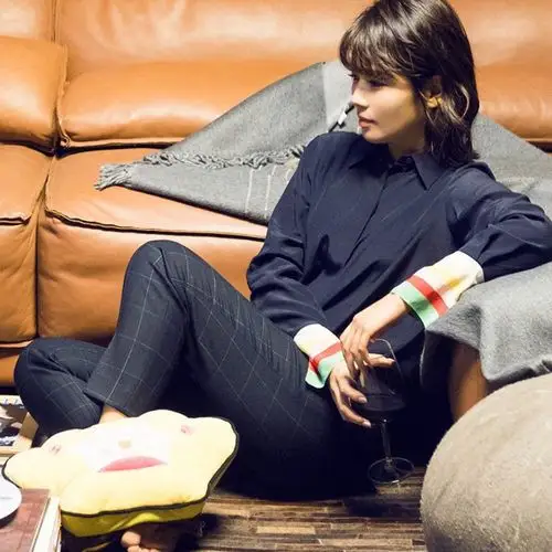 刘涛同款衬衫长裤欢乐颂2安迪2017夏春新款明星职业套装女衣服潮_7折