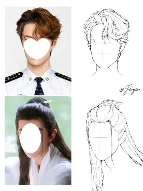 男生发型线稿教程|快@你那不会画头发的朋友