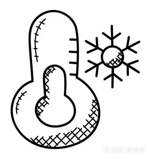 带雪花的温度计, 冷的符号, 嘟嘟的矢量插画-正版商用图片037n18-摄图