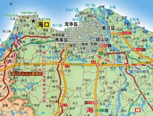 海口市4个区分布图