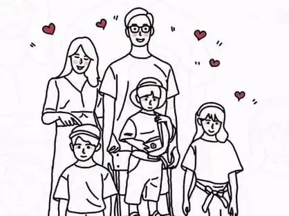 可可爱爱甜甜蜜蜜的一家五口～#手绘教程 #手绘头像