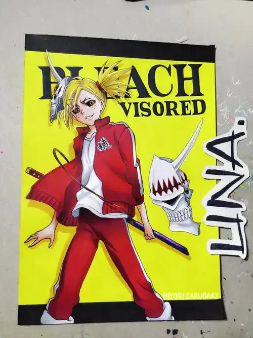 una出品 死神bleach 假面 猿沛日世里 马克笔手绘临摹 .qq:3112452650