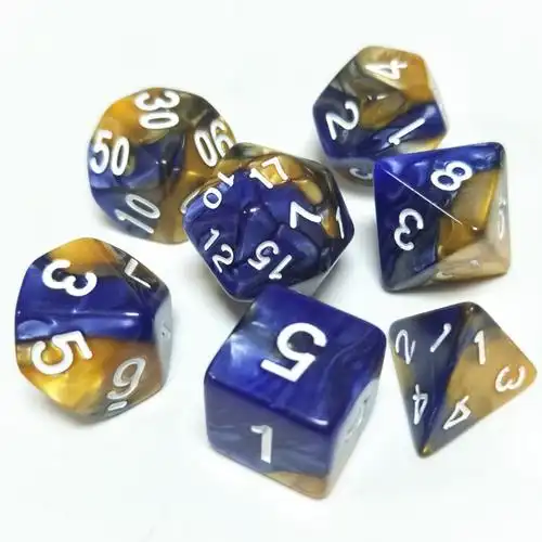 trpg龙与地下城桌游多面数字骰子 双色筛子7粒12面套装色子