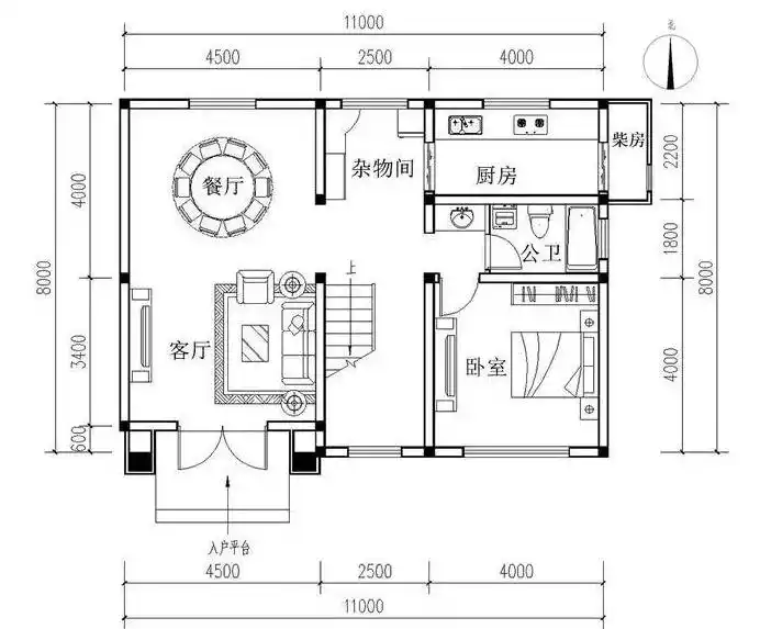开间8米进深8米的小别墅设计方案两款设计方案都很满意