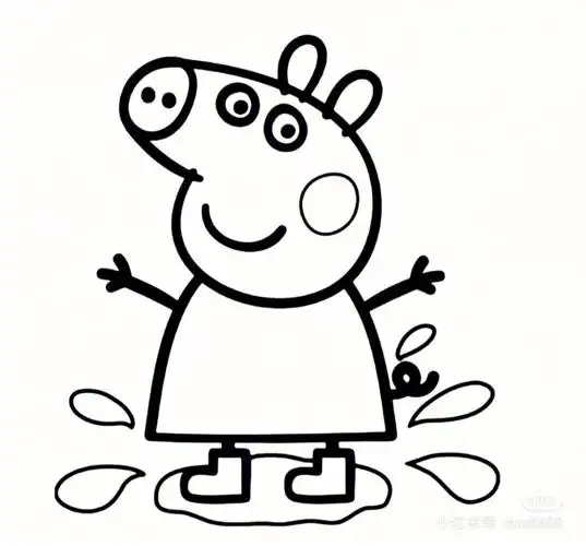 小朋友们最爱的涂色素材小猪佩奇