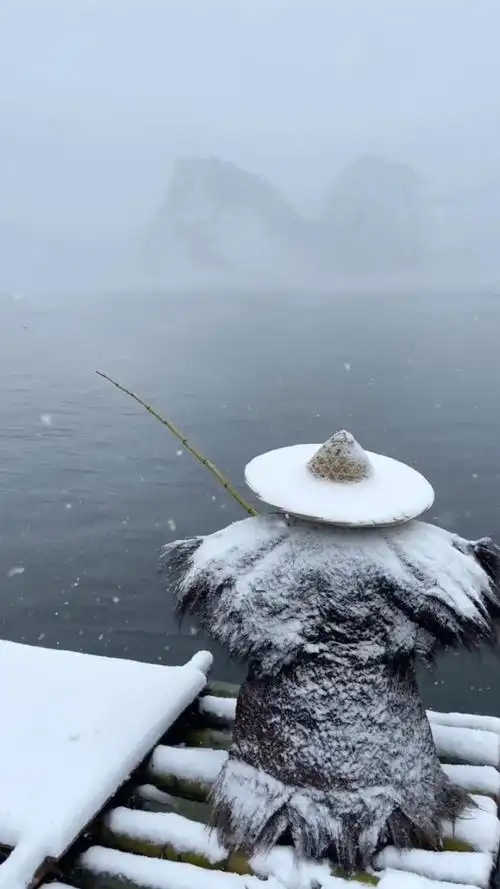 千山鸟飞绝, 万径人踪灭, 孤舟蓑笠翁, 独钓寒江雪!