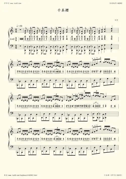 电子琴谱:千本樱(乐队伴奏)