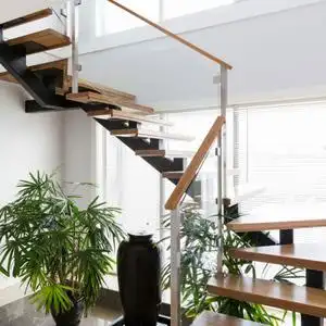 星昶玻璃直梁楼梯整体室内家用现代旋转复式阁楼跃层loft楼梯定制