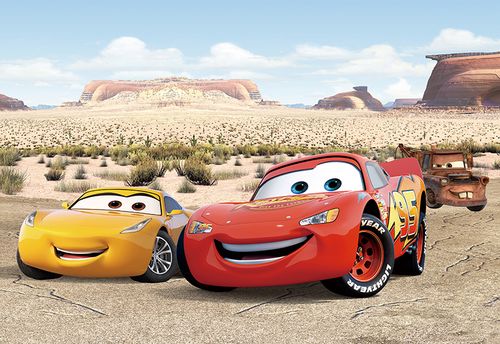 男孩男孩儿儿童卧室卡通闪电麦昆赛车汽车总动员墙纸现代装饰画