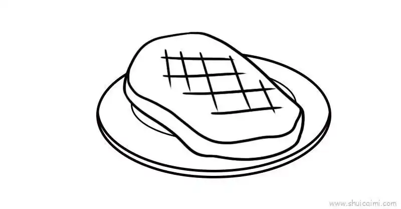 牛排简笔画画法图解