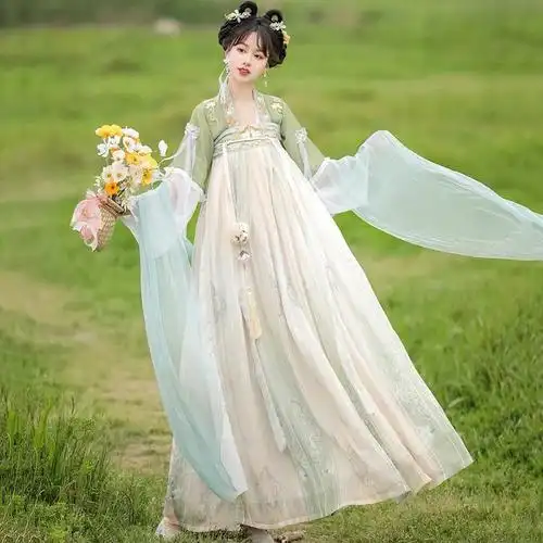 86666609三件套原创汉服唐制对襟齐胸襦裙