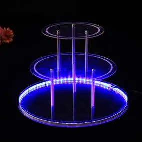 包邮香槟塔婚礼庆典道具新款酒吧婚庆舞台插电发光三层香槟塔架