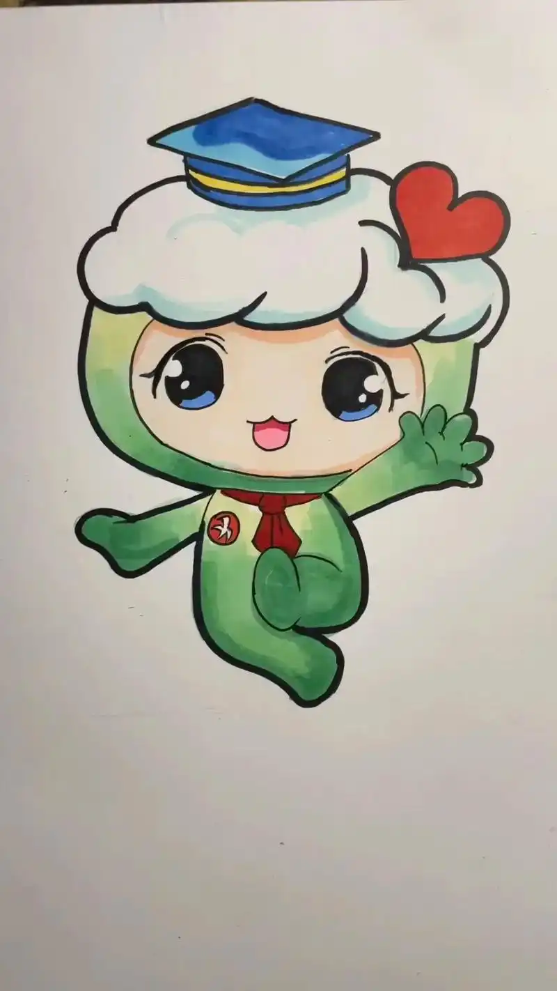 校园吉祥物设计.#图文挑战发起人 #跟我一起学画画 #卡通人 - 抖音