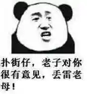 扑街仔,老子对你很有意见,丢雷老母!_丢雷_扑街_老母_老子_意见表情