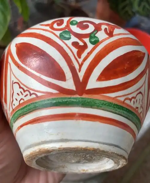 金代红绿彩罐,直径10.5cm,高8.2cm#瓷器 #古董古 - 抖音