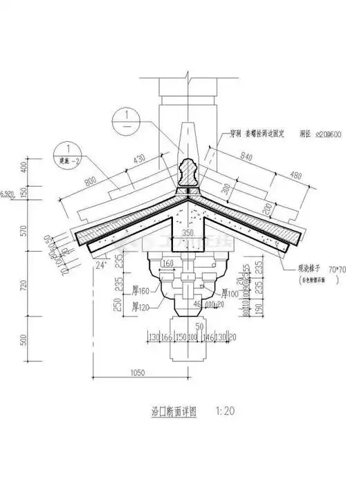 某单层砖木结构仿古风格牌楼设计cad全套建筑施工图甲级院设计