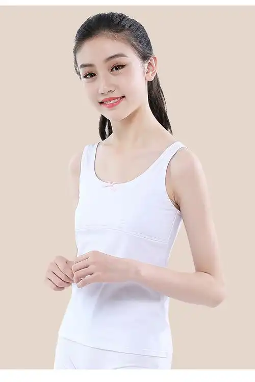 可莉允文胸 可莉允女童内衣发育期少女大童防凸点背心内穿小学生棉12