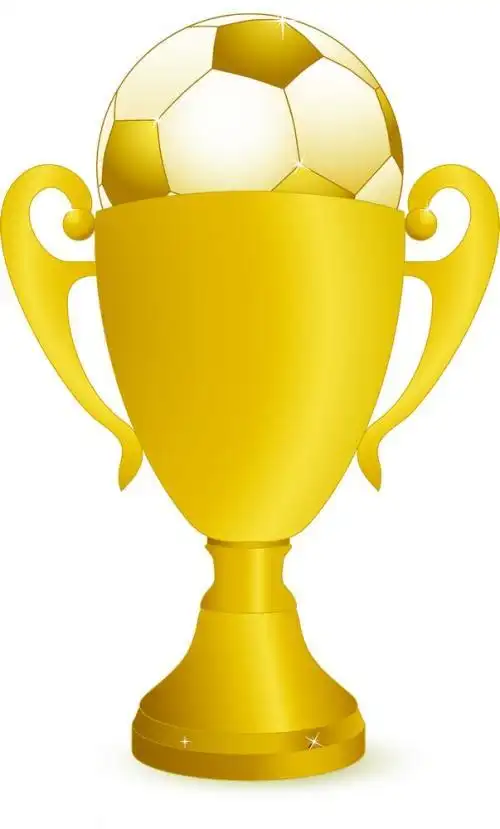 足球和奖杯的简笔画