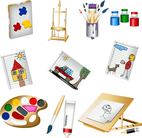 绘画用品矢量图
