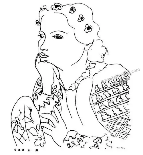 马蒂斯《女人像》素描作品高清大图