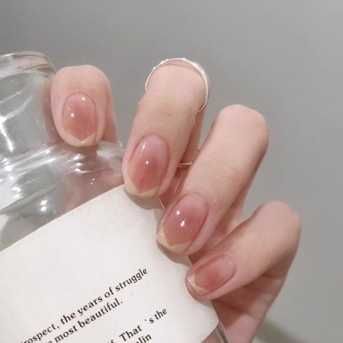 纯手工穿戴甲贴片春日简约百搭法式美甲日常短款扁平甲友好温柔