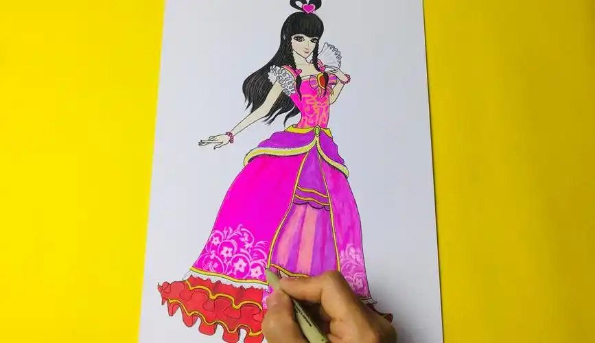 【凯文手绘】手绘《精灵梦叶罗丽》第8季 王默穿这款舞衣真的很漂亮-3