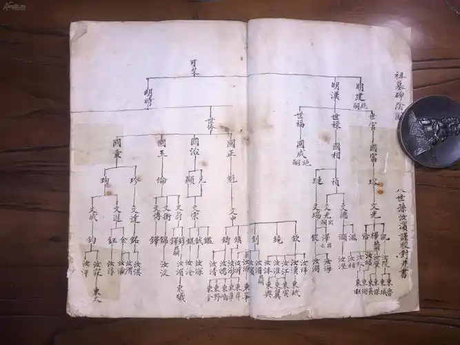 姓氏文化山东临清张氏族谱超厚一册,是谱特点之一是每位人物皆有文字