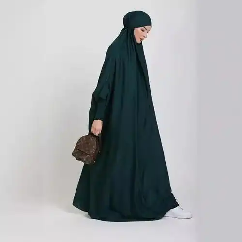 中东素色长袍连衣裙罩袍连头巾袍子 速卖通 欧美 祈祷服传统服装