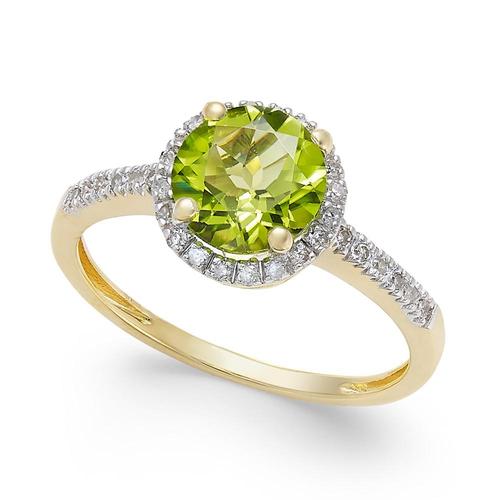 macys钻戒|peridot (1-1/3 ct. t.w.) and diamond (1/8 ct. t.w.