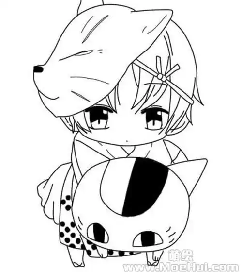 新手练习线稿夏目友人帐夏目贵志35p