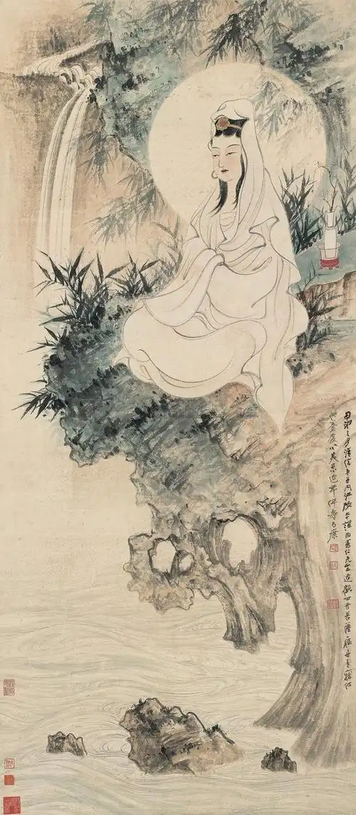 张大千笔下的水月观音大士
