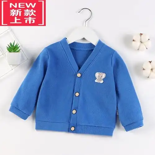 可莉允秋冬新款婴儿线衣儿童宝宝针织开衫男童女宝外套秋装长袖毛衣