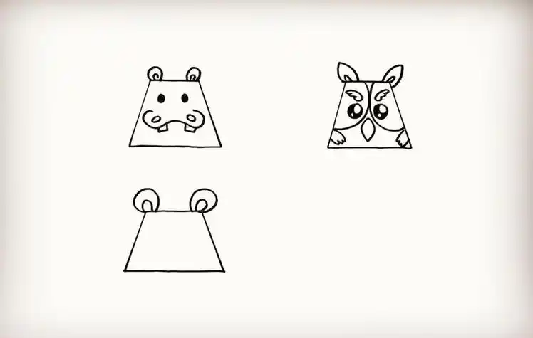 倒梯形简笔画小动物