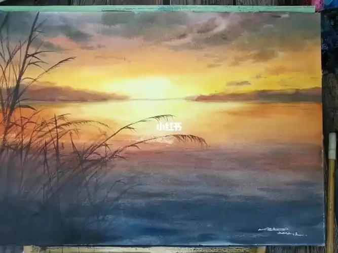 水彩教程:浪漫黄昏_水彩画_教程_夕阳_浪漫_绘画_水彩教程_兴趣爱好