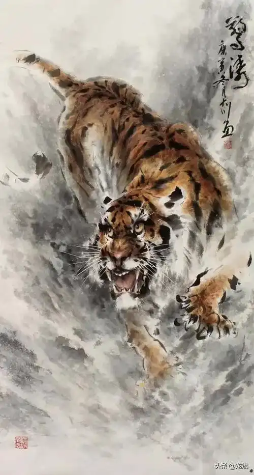 巩大川国画作品欣赏——虎