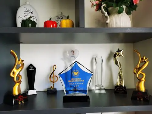 金奖是有奖杯的,我家里的奖杯数了一下,竟然已经有了八个了,爸爸妈妈