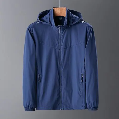 夏季男士防晒衣爸爸装轻薄透气夹克衫冰丝钓鱼防晒服中老年薄外套