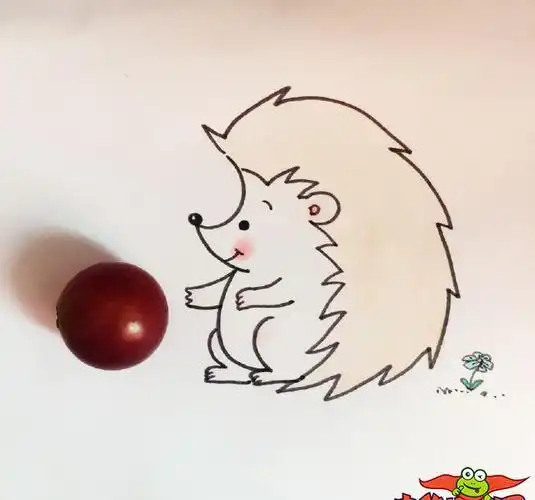 星星和刺猬漫画简笔画