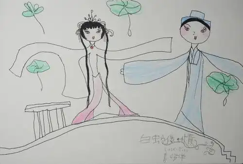 白娘子许仙断桥简笔画