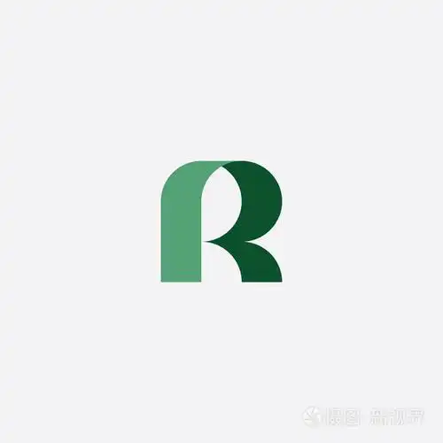 几何绿色标志字母r图标